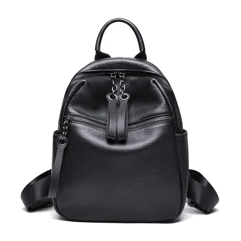 2023 New Fashion Luxury Brand Genuine Leather Women Backpacks Female Real Natural Leather Ladies Girl Student Casual Backpack