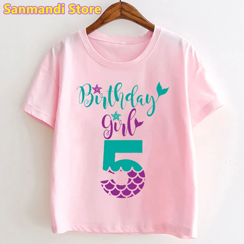 

New Arrival 2022 Pink Tshirt for Girls Kids Clothes 3th/4th/5th/6th/7th/8th Birthday Girl Graphic Print T Shirt Kawaii T-Shirt