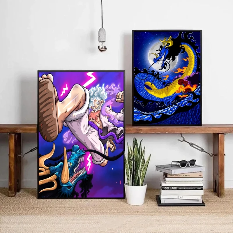 

Japan Anime Wanted Retro Cartoon Canvas Painting One Piece Luffy Art Posters Print Mural Pictures Home Wall Aesthetic Decorative