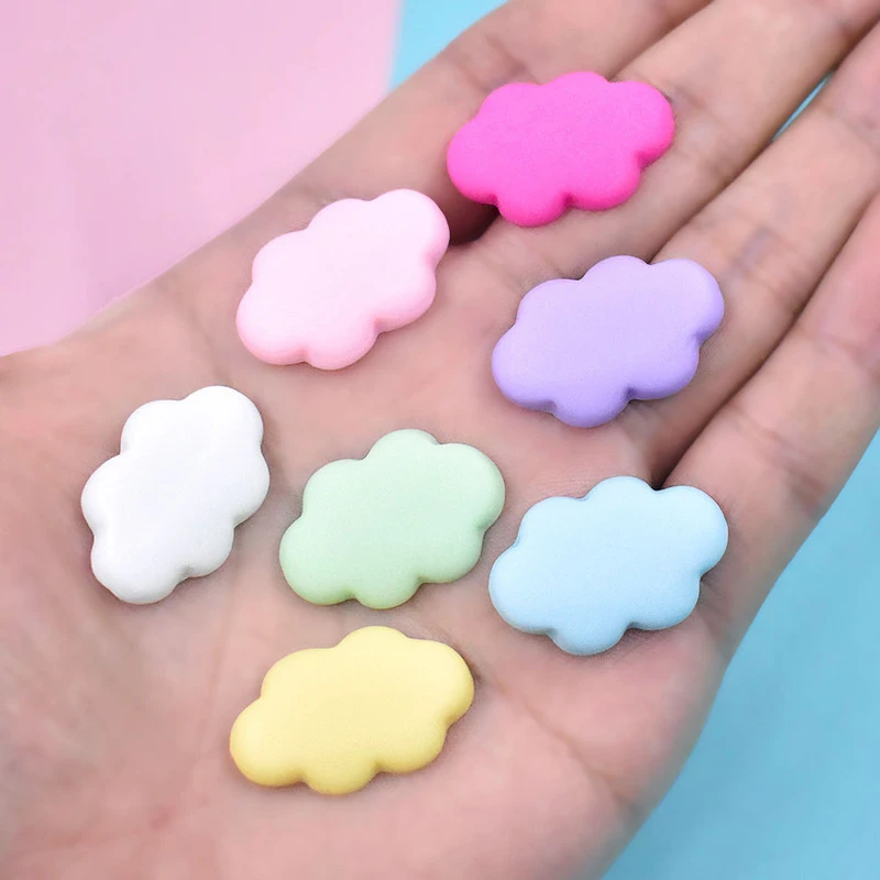 20Pcs New Cute Mixed Color Cloud Flat Back Resin Cabochons Scrapbooking DIY Jewelry Craft Decoration Accessorie N29