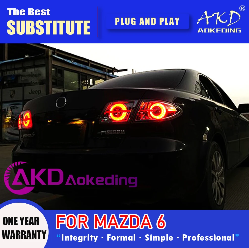 AKD Tail Lamp for Mazda 6 LED Tail Light 2004-2012 Mazda6 Rear Fog Brake Turn Signal Automotive Accessories