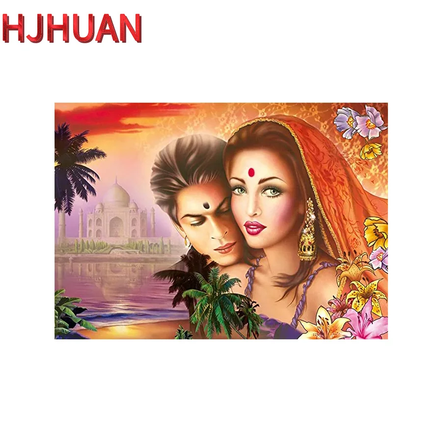 

diamond painting Indian couple, mosque diamond embroidery home decor full square/round drill puzzles gifts for the new year 2021