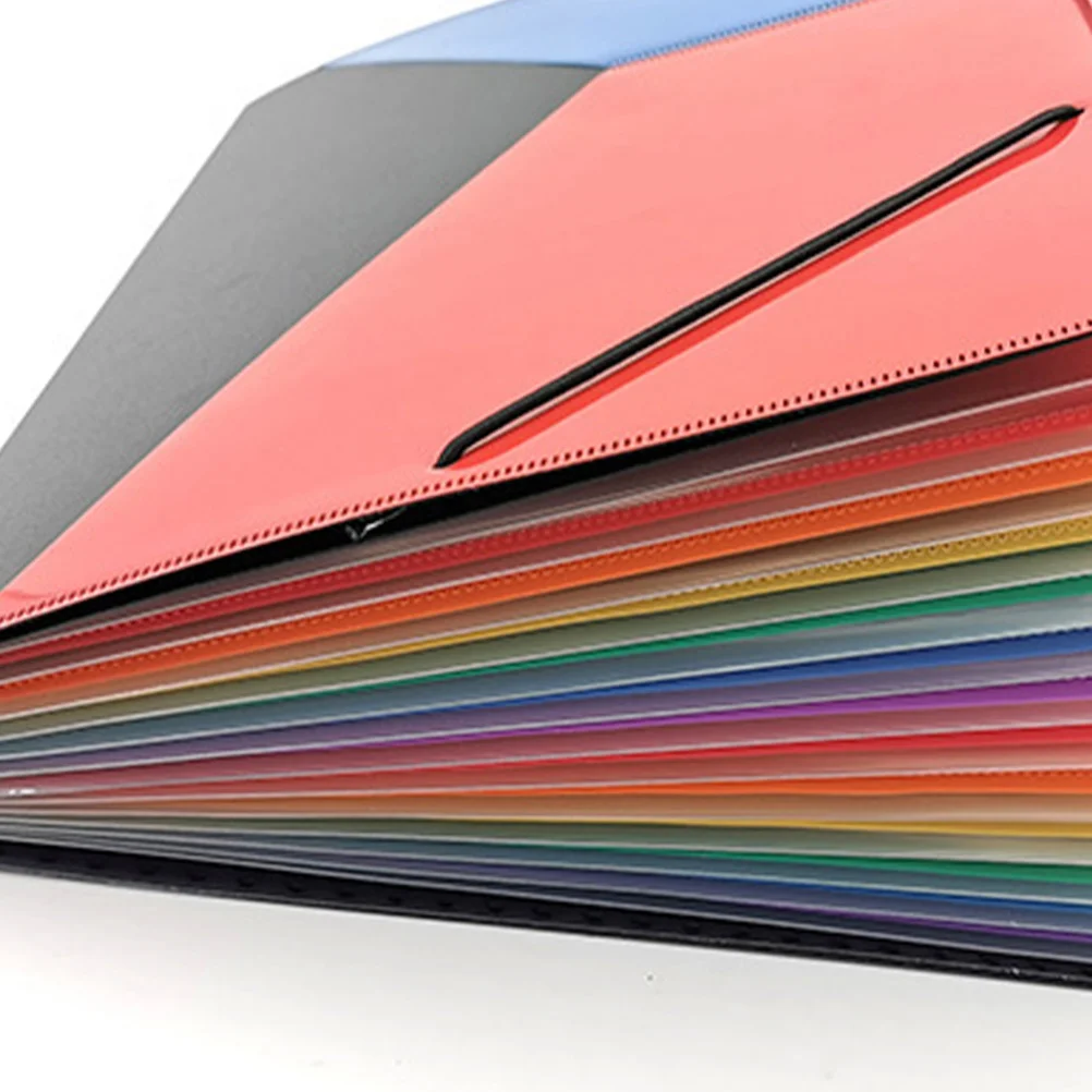 

Multi-Pocket File Organizer Portable Accordion Folder with Expandable Design Desktop Document Sorting Data File Holder