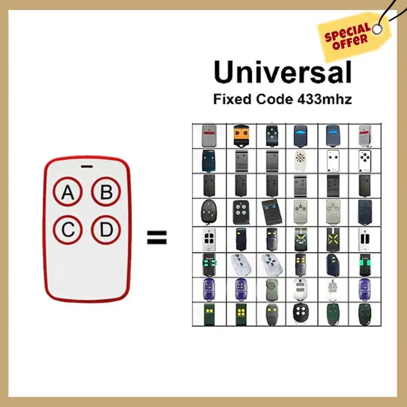 433 МГц автоматический копирующий пульт дистанционного управления, электрический механизм открывания гаражных ворот, пульт дистанционного управления, Дубликатор, клон, код клонирования, 4 клавиши-WMAN