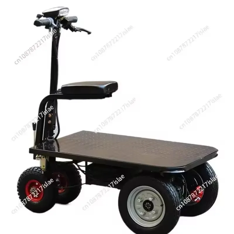 Electric flatbed truck, moving truck, construction site decoration, pulling cement and sand folding four-wheeled battery car