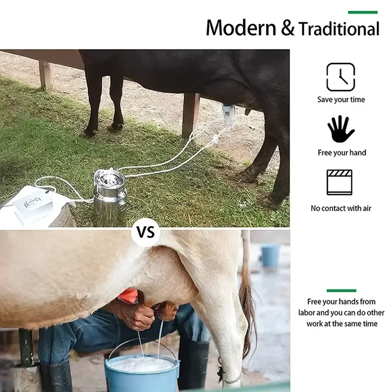 Automatic-Stop Device For Cow Livestock Household Farm Stainless Steel Food Grade Bucket Milking Machines Terrui MK003 14L