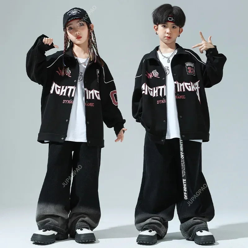 

Children Fashion Jacket Top Pants Ballroom Dancing Clothes Hip Hop Costumes Jazz Dancewear for Girls Street Dance Wear Show Suit