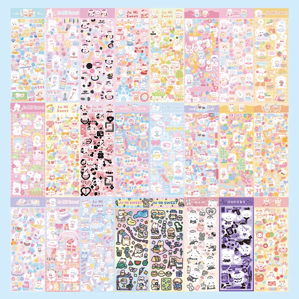 Cute Cartoon Animal Sticker Ins Korean Laser Goo Card Hand Account DIY Sticker