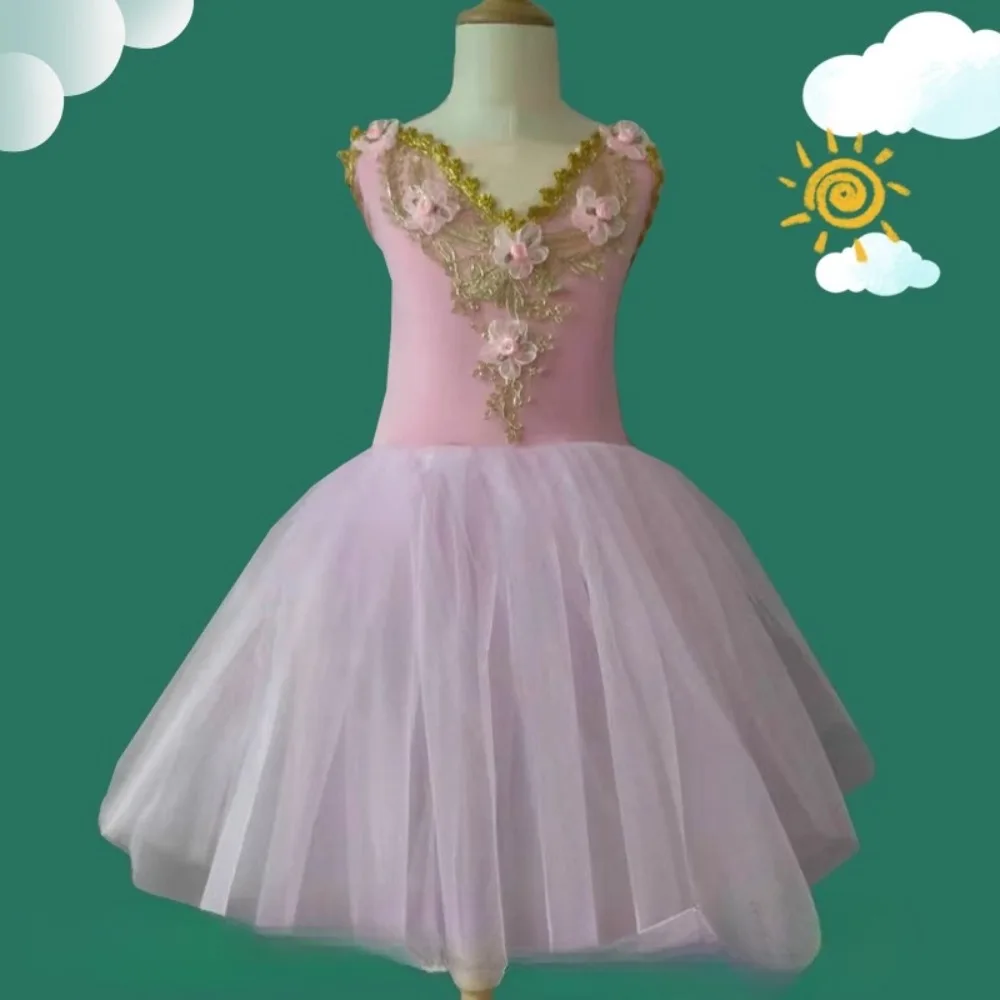 فستان باليه توتو للفتيات ملابس الرقص أزياء المسرح ملابس الأطفال أداء الأميرة الجنية ملابس الأطفال الصيف الأنيق