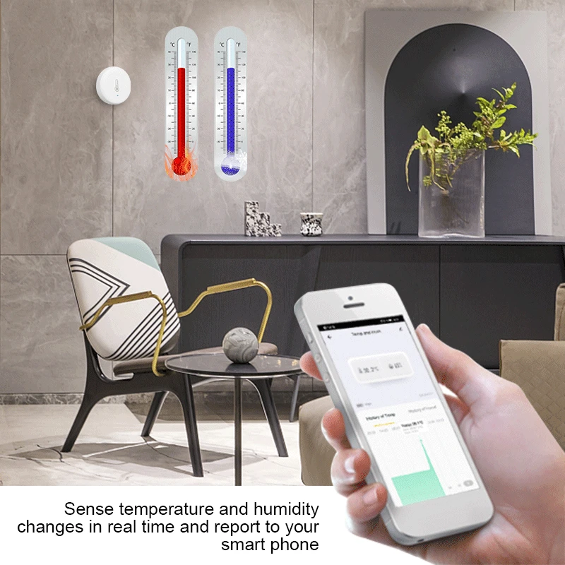 AUBESS Tuya ZigBee 3.0 Temperature And Humidity Sensor Smart Home Remote Monitor By Smart Life Alexa Google Home ZigBee Gateway