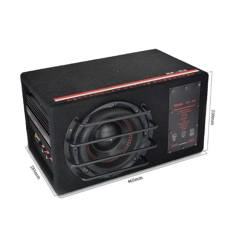Car active subwoofer, car subwoofer car audio 8 inch 12V high power heavy bass
