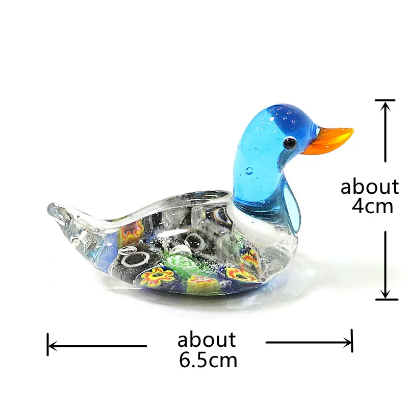 Murano Glass Duck Figurine Craft Ornaments Cute Animal Small