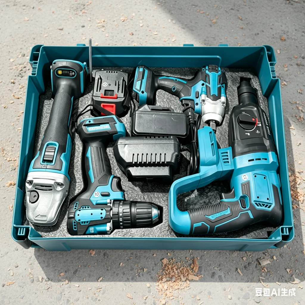 Custom 21v 4 In 1 Combination Brush Cordless Power Tool Combo Set Kit With Universal Battery Charger