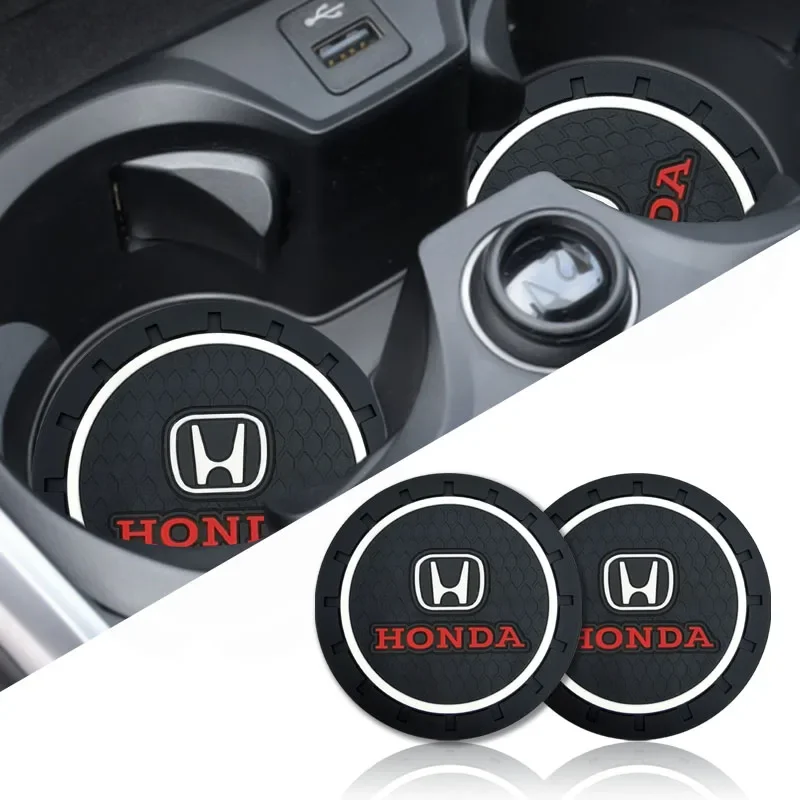 Gate Slot Pad Non-slip Cup Mats Car Water Coaster For Honda Mugen Power Civic Accord CRV Hrv Fit Jazz Car Interior Accessorie