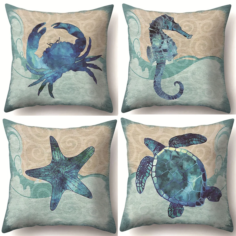 

Hongbo Sea Marine life Cushion Cover Cushion Cover Sofa Car Chair Seat Throw Pillowcase Decorative Pillows Aquarium