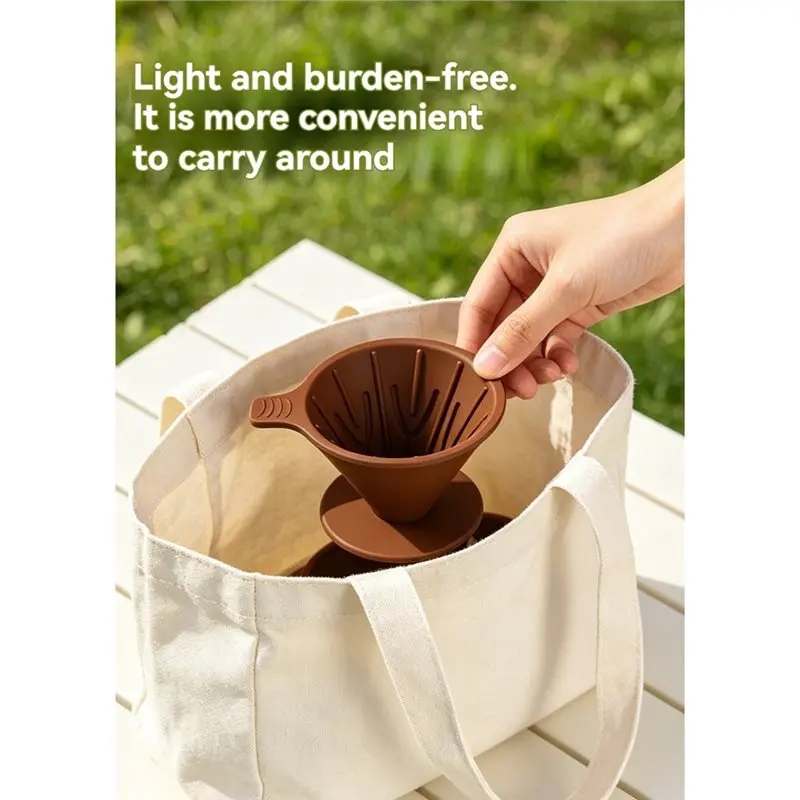 T21C Coffee Dripper Cone Silicone Reusable Filter For Portable Camping Pour Over Coffee Filter Holder For Travel Home