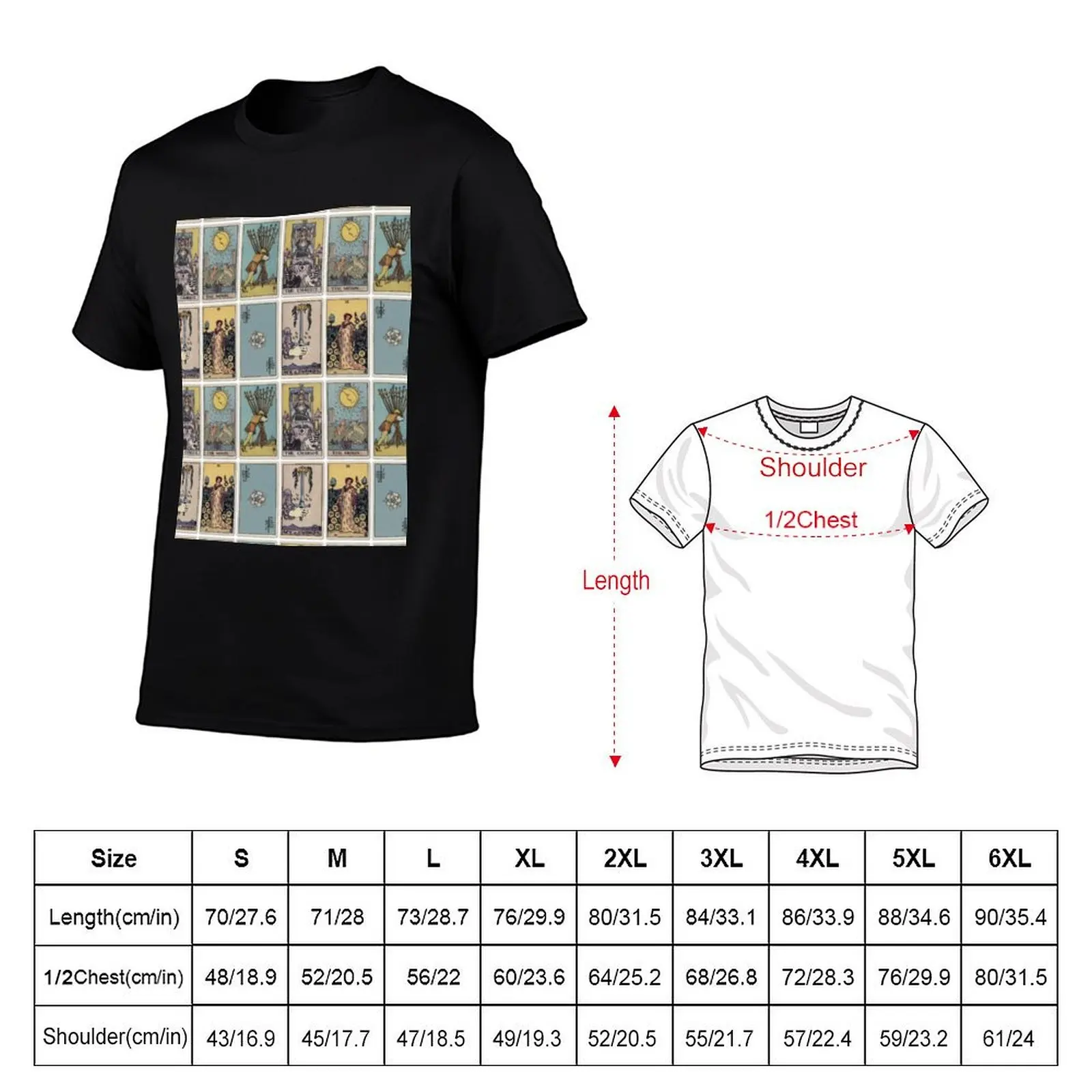 6 Tarot Card T-Shirt boys whites custom shirt men tshirt