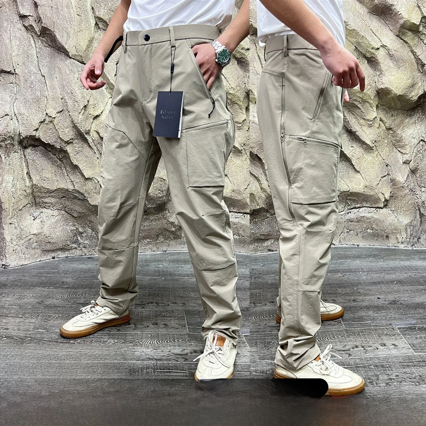 

Легкие водонепроницаемые дышащие высокоэластичные мужские повседневные брюки для активного отдыха, весенне-летние тактические длинные брюки для походов и отдыха