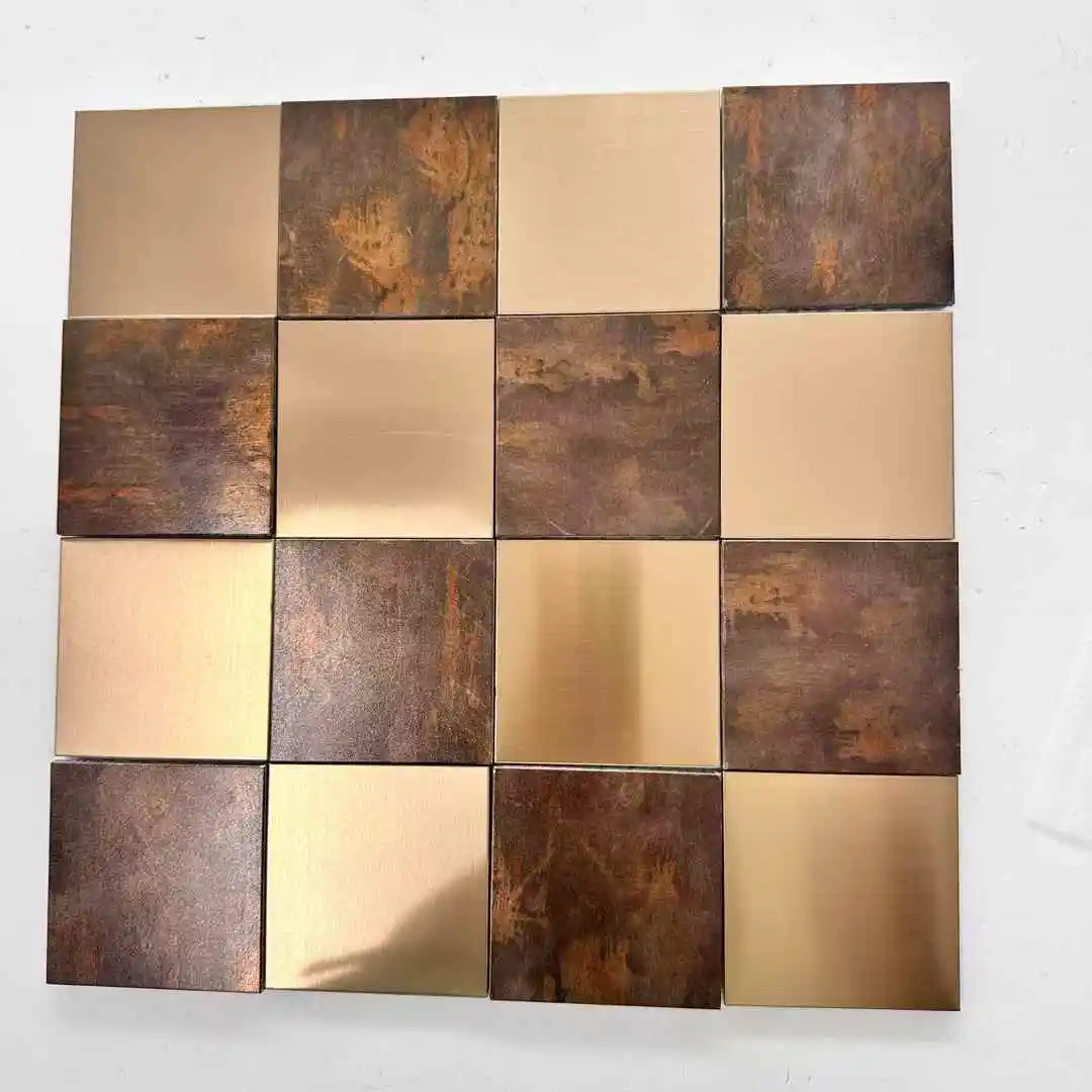 3D Butterfly Design Stainless Steel Mosaic Wall Tiles Concave-Convex Metal Decorative Tiles for KTV Bar Cafe Backsplash Feature