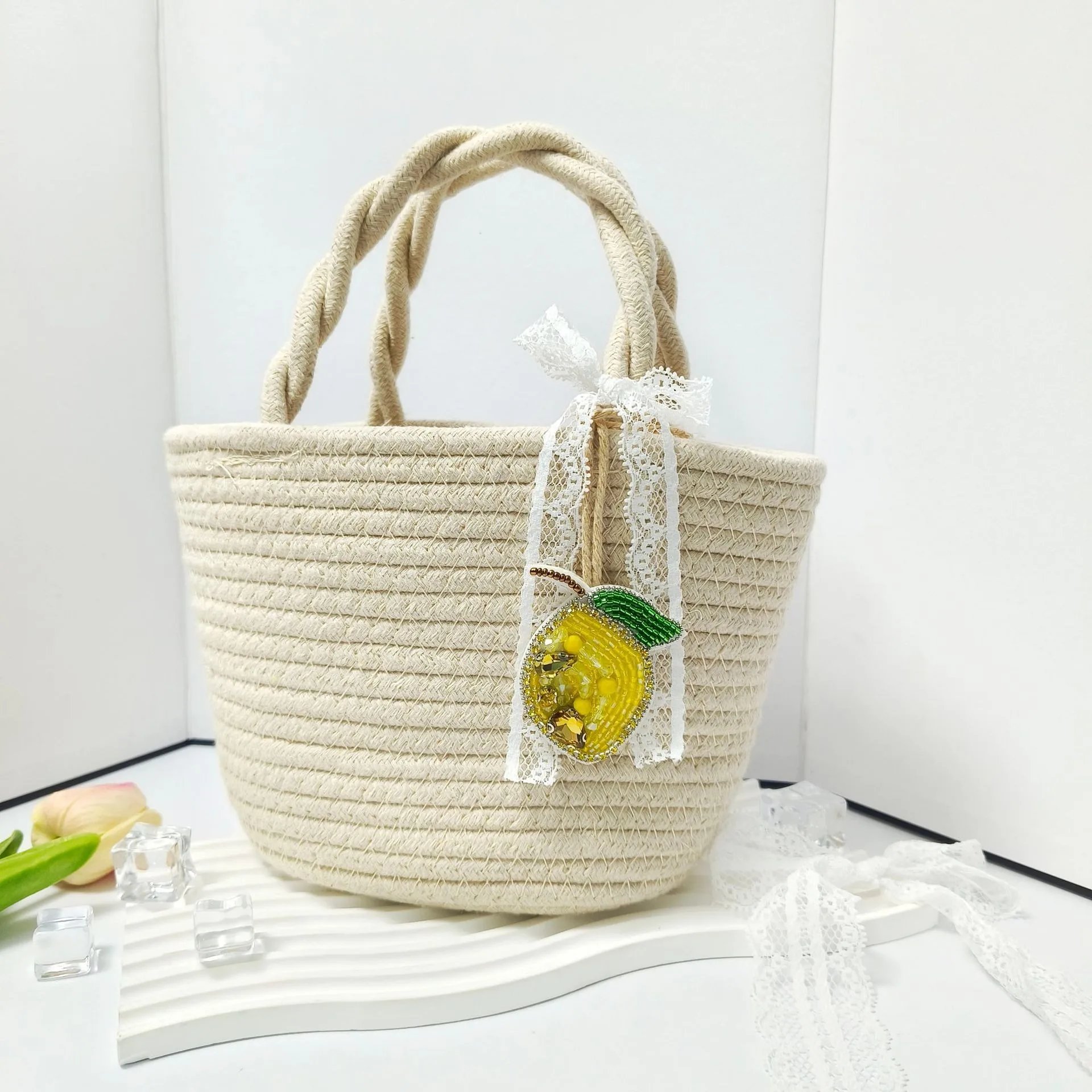 

3D Handmade Coconut Tree Pendant Rhinestone Clothing Sew On Patch Hanging Rope Pendant Crystal Lanyard Keyring Bead Bag Pendant