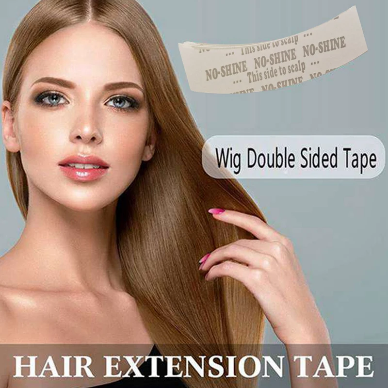 شريط تطويل شعر لاصق مزدوج ، شريط شعر مستعار ، شعر مستعار دانتيل ، شريط لاصق ، بدون تألق ، لكل حصة