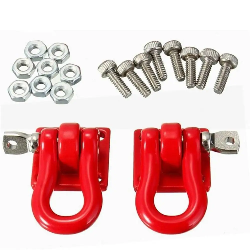 

Red 1pair SCX10 Scale RC Truck Winch Crawler Hook SCX-10 Metal Trailer Hook 1/10 R/C Rock Crawler RC Crawler Hook