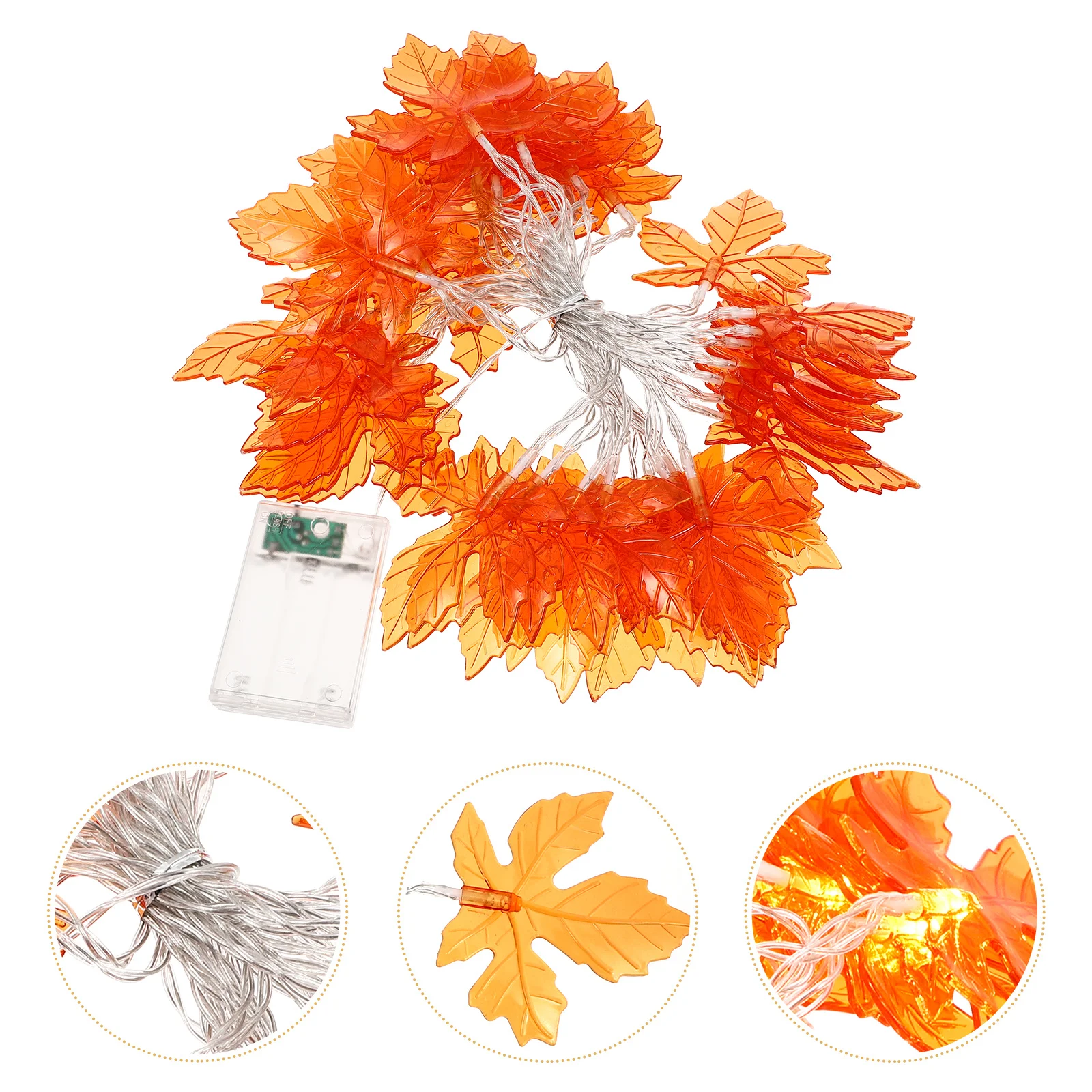 

1Pcs Maple Leaf Lamp String Light Orange Outdoor Indoor Decorative String Lights for Holiday Party Home Yard Thanksgiving