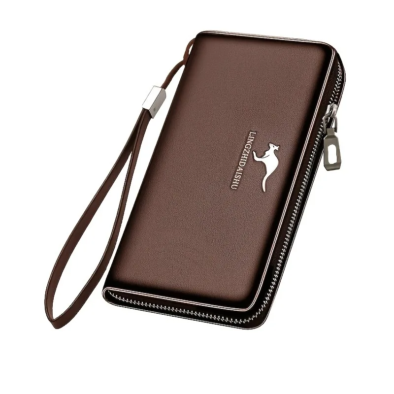 Modische Herren-Business-Geldbörse, Handtasche, Herren-Handytasche, Clutch, lange Tasche mit Reißverschluss und mehreren Kartenfächern – Detail 1