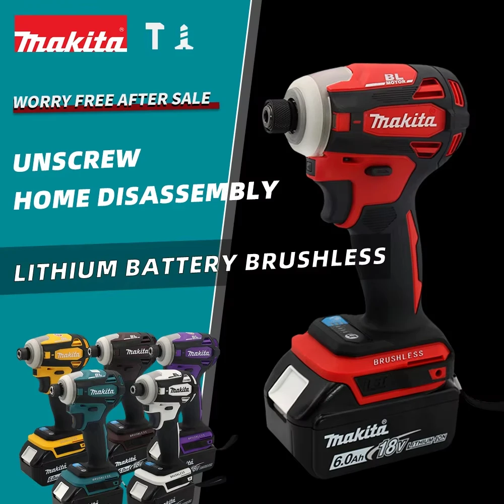 Makita DTD172 18V Cordless Impact Screwdriver Brushless Electric Impact Drill Rechargeable Wood/olt/T-Mode Power Tools