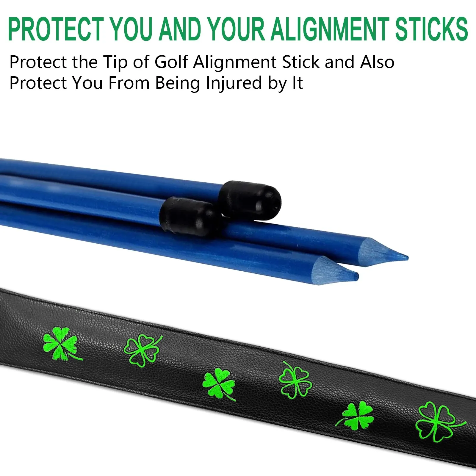 Alignment Stick Cover PU Leather Golf Club Protector for Alignment Sticks,Practice Aid Rods Headcover Easy To Hold 2 to 3 Sticks