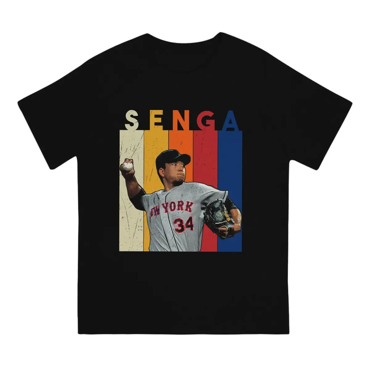 Men T-Shirt The Ghost Forkball Kodai Senga Crazy Pure Cotton Tee Shirt Short Sleeve Pitcher No. 34 T Shirts Round Collar Clothes