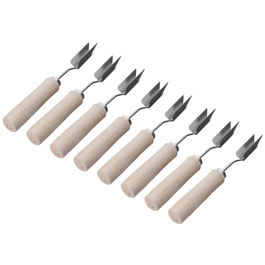 

7pcs Pineapple Peeler Stainless Steel Wood Handle Fruit Cutter Camping Outdoor Tool Pineapple Eye Remover Fast Peeling Doesn'T