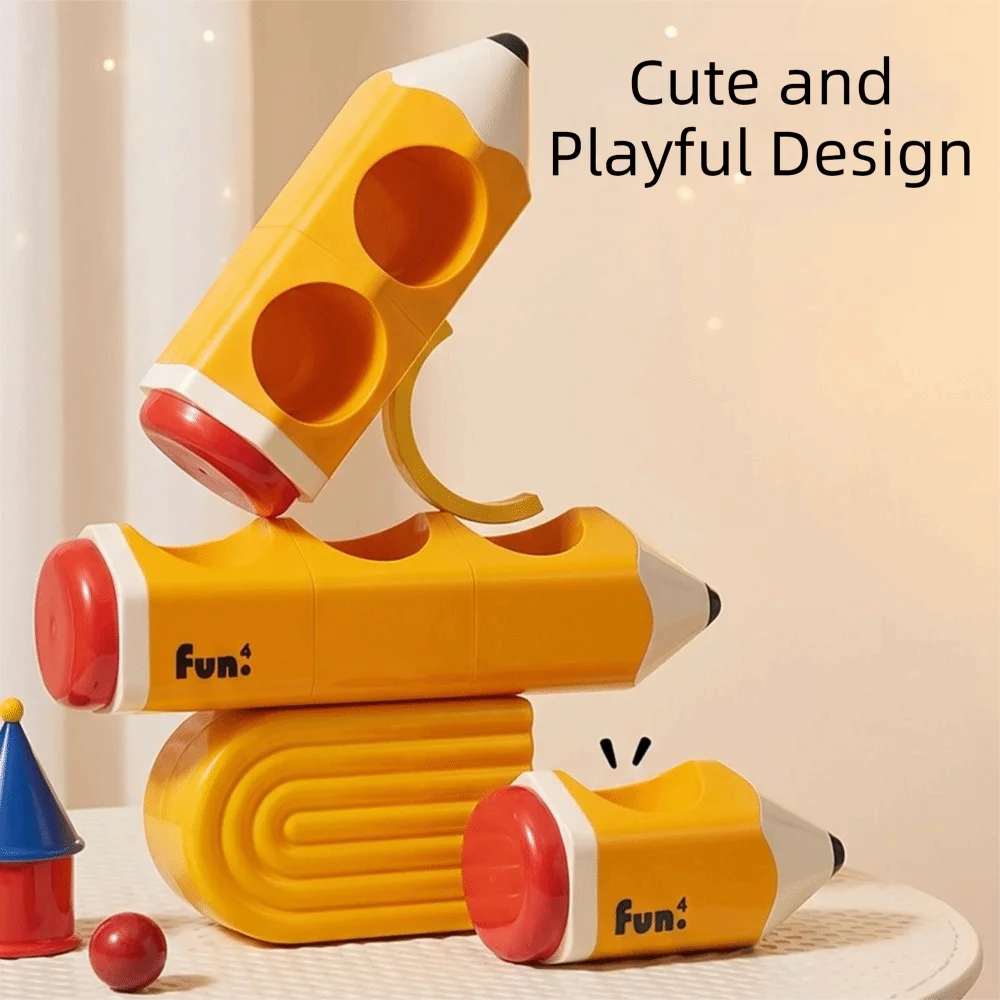 Gifts Plastic Pencil Holder Pencil-Shaped Cartoon Style Pencil Cup Open Top Multi-Compartment Pen Holder Home Office