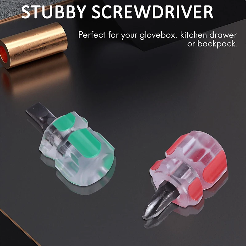 Mini Screwdriver Repair Tool,Short Stubby Slotted Screwdriver Set,Small one Flat Head and one Phillips