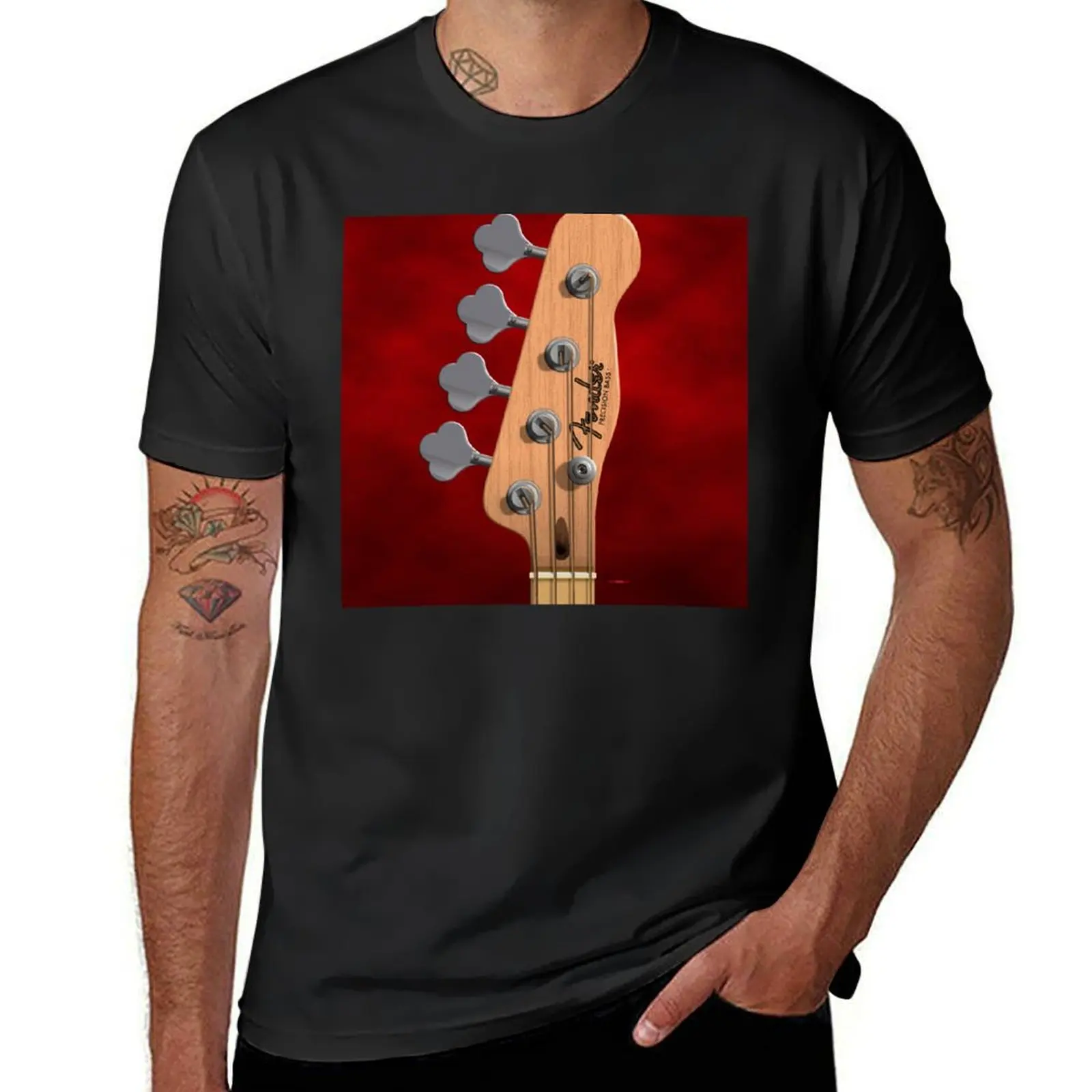 GUITAR HEADSTOCK ART - PRECISION BASS T-Shirt Blouse customs men workout shirt