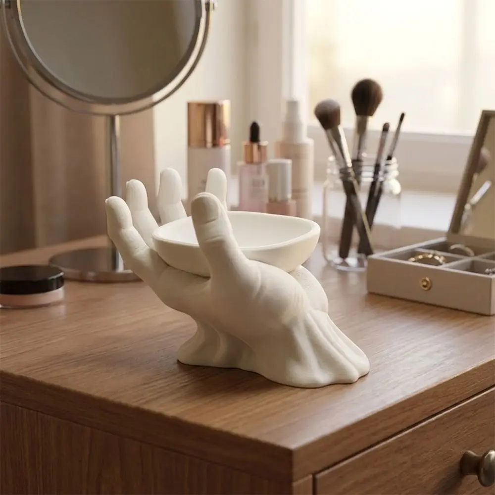 Creative Open Palm Palm Jewelry Storage Tray Multi-purpose Plastic Hand Sculpture 3D Printed Desktop Storage Tray Household