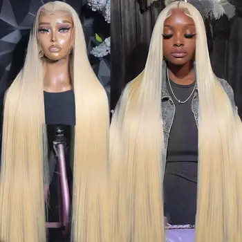 613 13x6 HD Kant Frontale Pruik Honingblond 13x4 Kant Voor Menselijk Haar Pruiken Voor Vrouwen Preplucked Bone Steil Menselijk Haar 200%