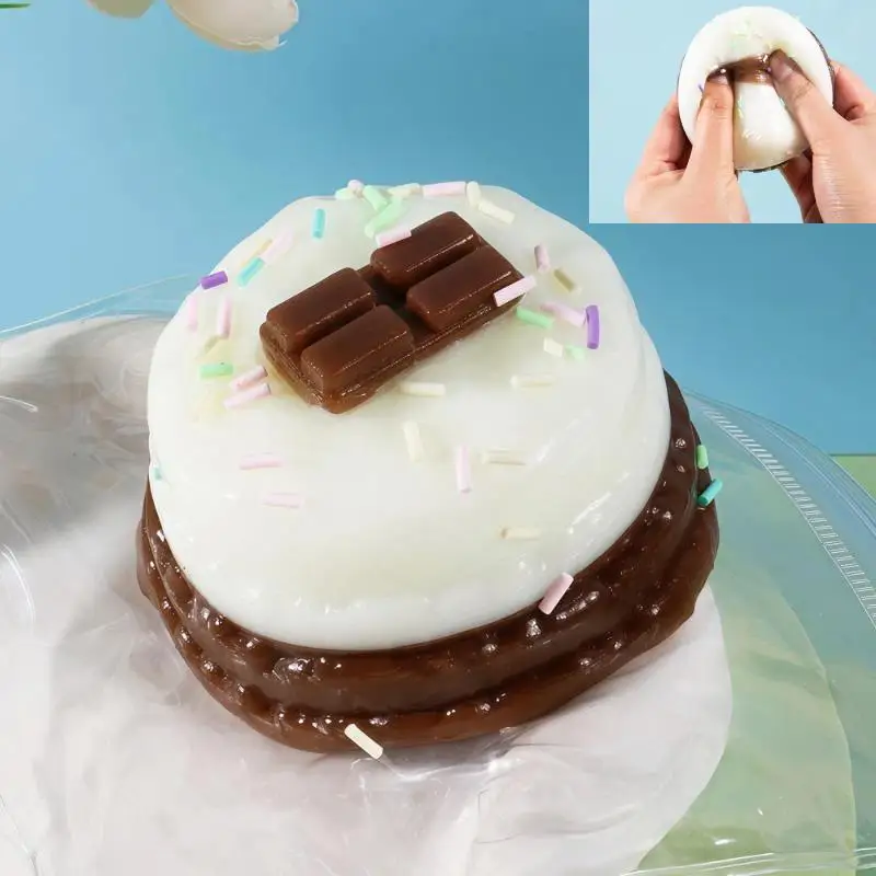 Cute Chocolate Cake Toy Soft Slow Rising For Stress Relief Kids Birthday Party Favors