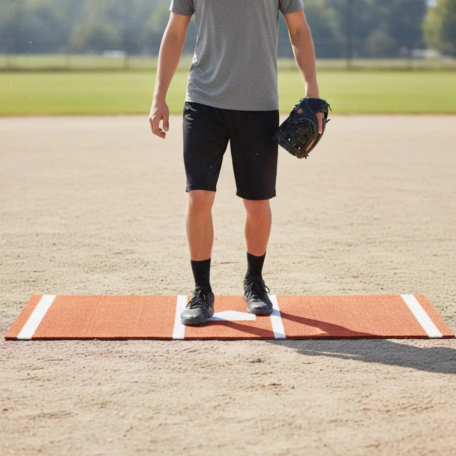 Baseball Pitching Mat Non-Slip Softball Throwing Training Mat Rubber Athletic