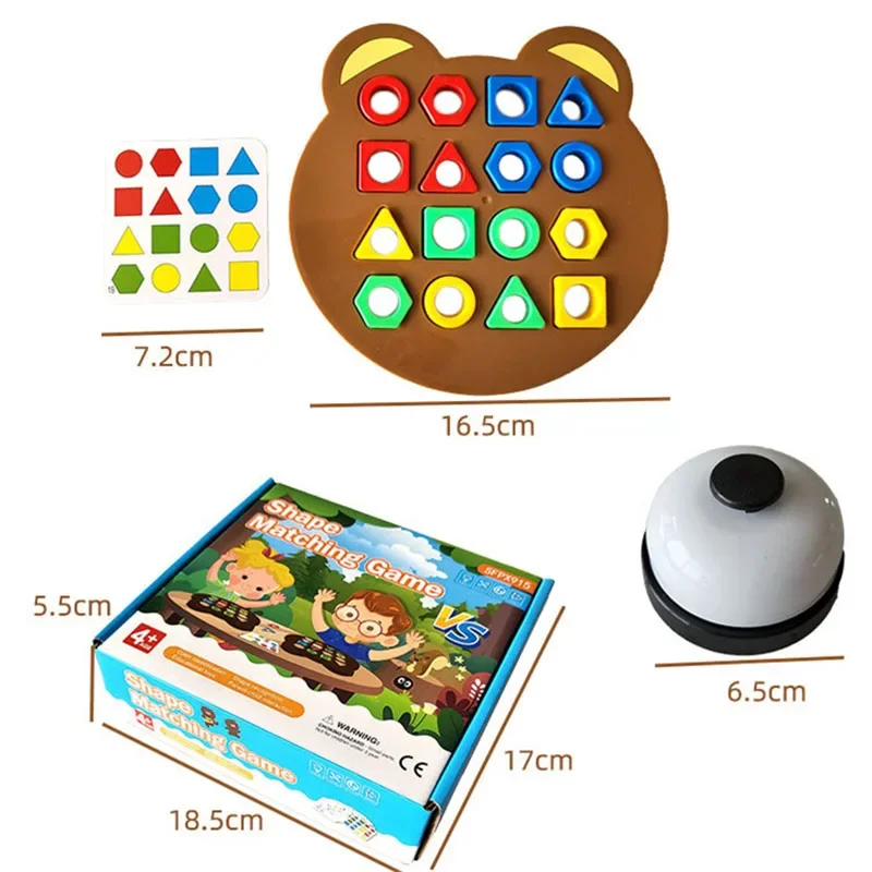 1 Set Kleine Beer Geometrie Bijpassende Puzzel Speelgoed Montessori Ouder Kind Interactief Puzzel Bordspel Kinderen Vroeg Educatief Speelgoed