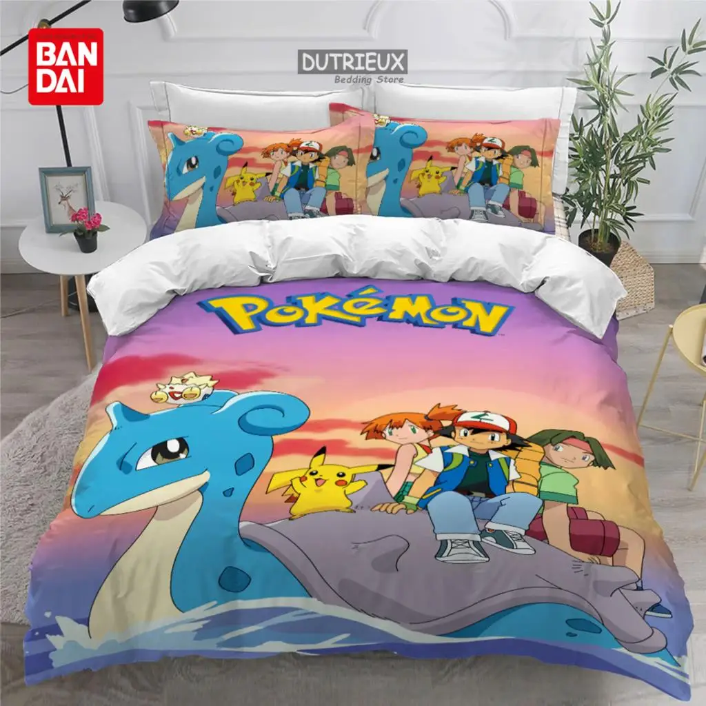 Bandai Pokemon Pikachu Anime Fill Spring SummerDuvet Cover Cartoon Single Double Student Dormitory Bedding Suis