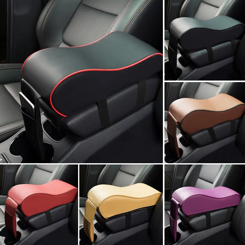 Juste de coussin en cuir souple pour accoudoir central de voiture, coussin en polymère noir, protection de véhicule, boîte de siège, console