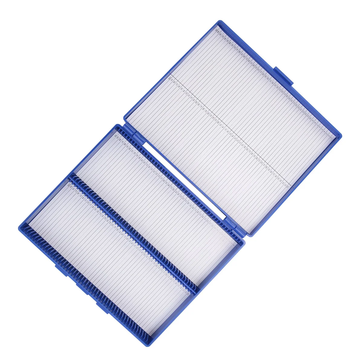 Caja de microscopio de diapositivas de microslide con retención rectangular de plástico azul real N87R 100