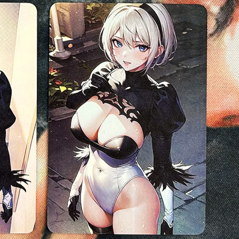 بطاقات مجموعة شخصيات أنيمي ، ألعاب ذاتية الصنع ، ACG Girl ، NieR Automata ، YoRHa ، No 2 ، Type B ، 2B ، ذاتية الصنع ، بطاقات فلاش ، اللون ، 5 ، مجموعة