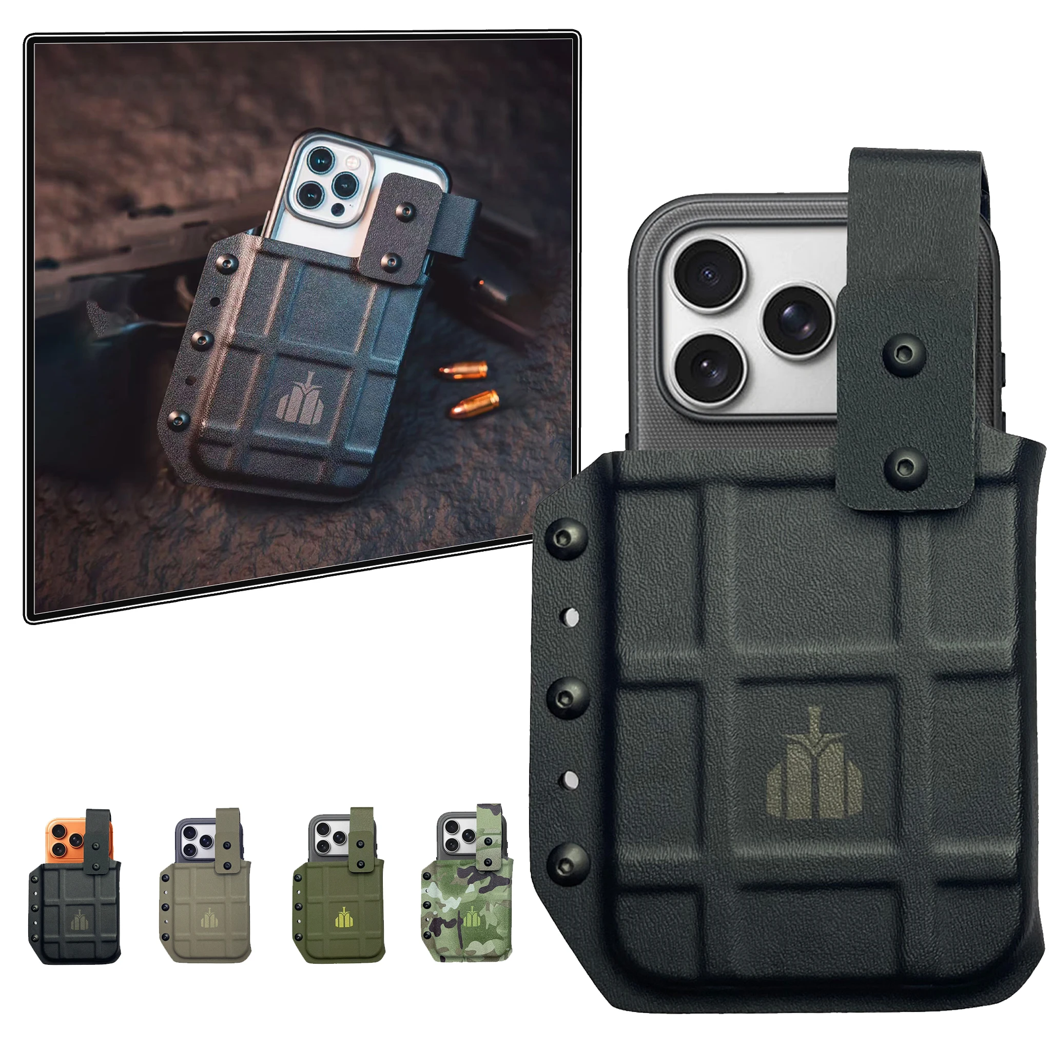 

Tactical Phone Quick-Draw Holster K-Sheath Plate Molle Compatible Quick-Draw Waist-Mounted Phone Suitable for Apple iPhones17/16