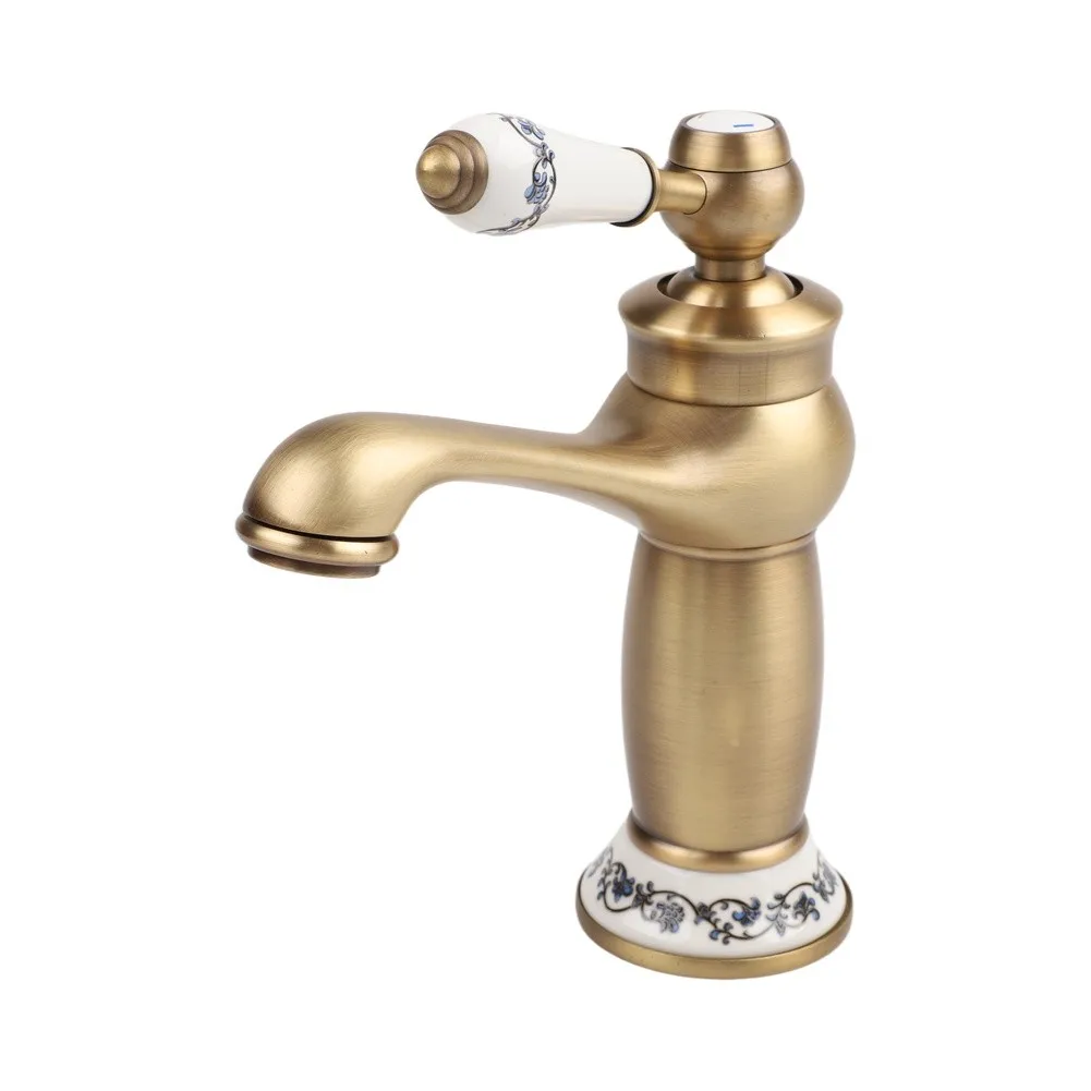 Antique Style Brass Faucet for Washbasin Mixer with Reliable Valve for Core and Soft for splash Water Flow in Copper Material