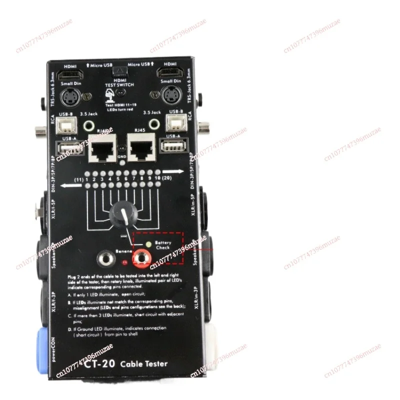 

CT-20 multi-function line tester, audio cable, XLR signal line tester, HDMI line tester, supports testing 20 types