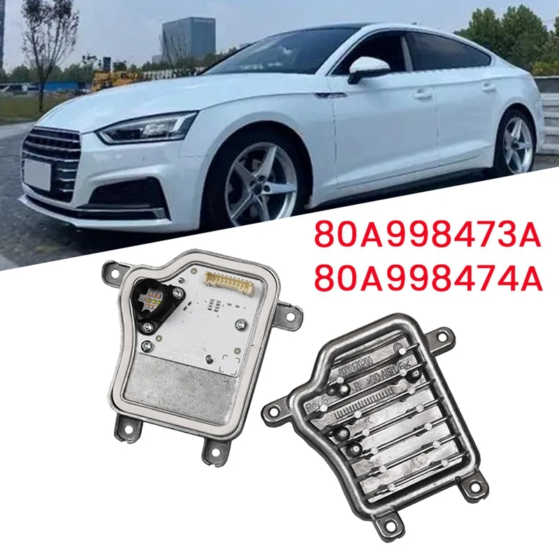 

1Pair Headlight LED Module With Heat Sinks Parts 80A998473A 80A998474A For Q5 SQ5 3.0L 2017-2020 DRL Running Light Source