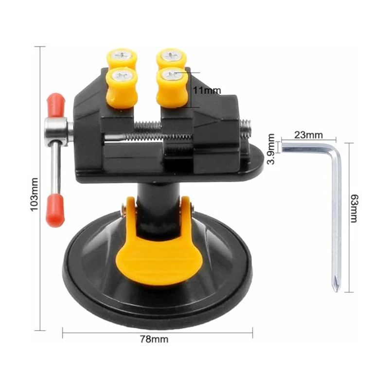 Jewelry Vice Vise Stand Rotatable Drill Press Universal Mini Table Bench Screw Clamp Engraving Table Vice Rotatable Adjustable