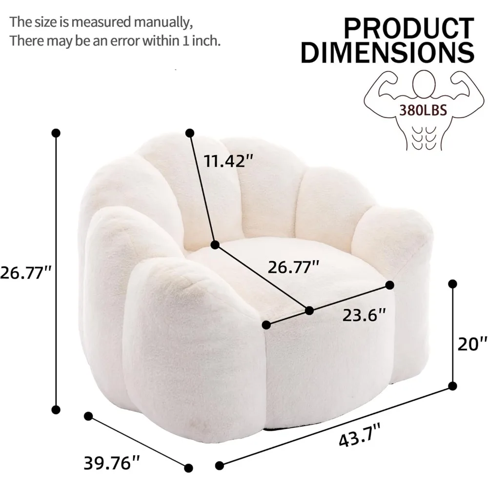 كرسي بين باج للبالغين - أريكة كبيرة الحجم من الفرو الصناعي فائقة النعومة للقراءة المريحة والاسترخاء في غرفة المعيشة #2